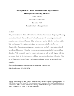 Allowing Firms to Choose Between Formula Apportionment and