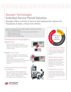 Keysight Technologies Extended Service Period Solutions