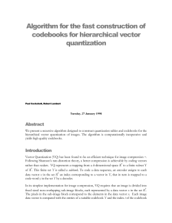 Algorithm for the fast construction of codebooks for hierarchical