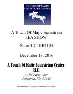 A Touch Of Majic Equestrian IEA SHOW Show ID #HB1104