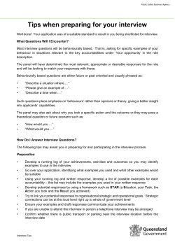 Tips when preparing for your interview