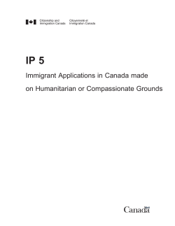 IP 5 Immigrant Applications in Canada made on Humanitarian or