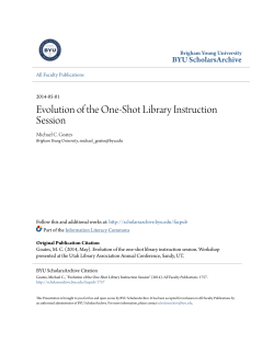 Evolution of the One-Shot Library Instruction Session