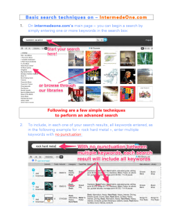 Basic search techniques on