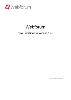 new functionality in the Webforum 15.2