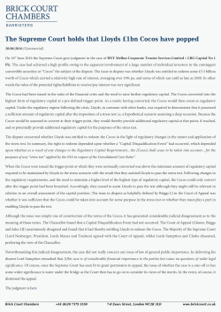 The Supreme Court holds that Lloyds &pound;1bn Cocos have popped