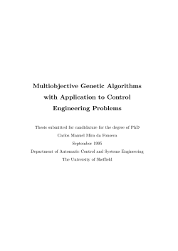 Multiobjective Genetic Algorithms with Application to Control