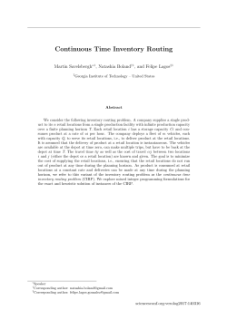 Continuous Time Inventory Routing