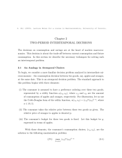 Chapter 2 TWO-PERIOD INTERTEMPORAL DECISIONS