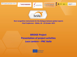 BRIDGE project - Erasmus Mundus