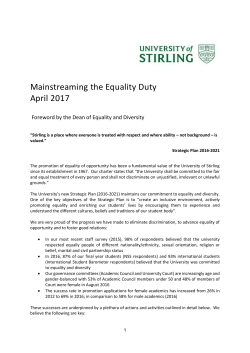 Equality Mainstreaming Progress Report 2017