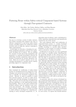 Fostering Reuse within Safety-critical Component