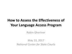 How to Assess the Effectiveness of Language Access Programs