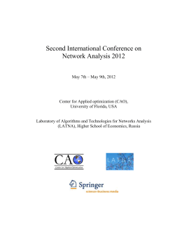 Second International Conference on Network Analysis 2012
