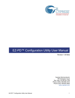EZ-PD&trade; Configuration Utility User Manual