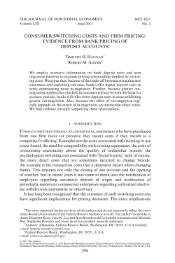 consumer switching costs and firm pricing: evidence from
