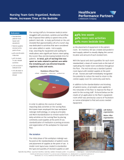 Nursing Team Gets Organized, Reduces Waste, Increases Time at