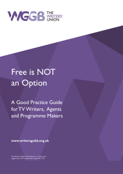 Free is NOT an Option - Writers` Guild of Great Britain