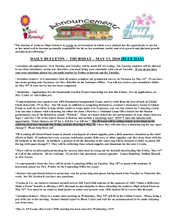 ap exam schedule - 2010 - Andover Public Schools