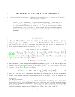 THE NUMBER OF B3-SETS OF A GIVEN CARDINALITY 1