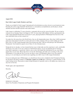 2014 Parents Guide - Little League Baseball