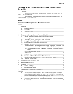 Decision IPBES-3/3: Procedures for the preparation of Platform