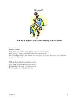 Chapter 17 The Role of Adjunct (Part-time