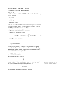 Applications of Myerson`s Lemma