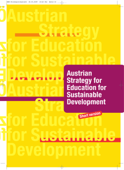 Austrian Strategy for Education for Sustainable Developement