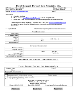 Payoff Request- Portnoff Law Associates, Ltd.