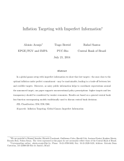 Inflation Targeting with Imperfect Information