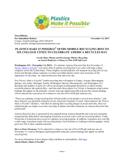 plastics make it possible sends mobile recycling bins to six college
