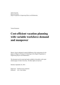 Cost-efficient vacation planning with variable workforce demand and