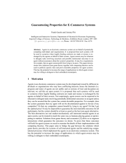 Guaranteeing Properties for E-Commerce Systems