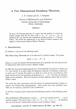 A Two Dimensional Steinhaus Theorem.