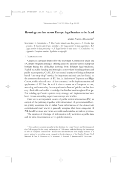 Re-using case law across Europe: legal barriers to be faced - ittig
