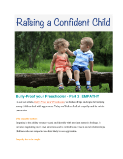 Bully-Proof your Preschooler - Part 2: EMPATHY