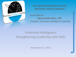 Emotional Intelligence - McCombs School of Business