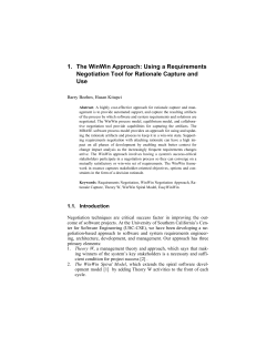 1. The WinWin Approach: Using a Requirements