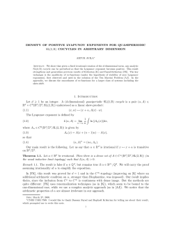 DENSITY OF POSITIVE LYAPUNOV EXPONENTS FOR - IMJ-PRG