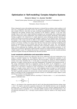 Optimisation in `Self-modelling` Complex Adaptive