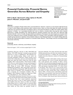 Prosocial Conformity: Prosocial Norms Generalize Across Behavior