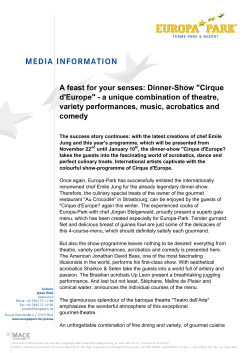 A feast for your senses: Dinner-Show "Cirque d`Europe"