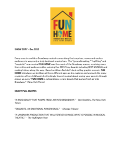 SHOW COPY &ndash; Dec 2015 Every once in a while a Broadway
