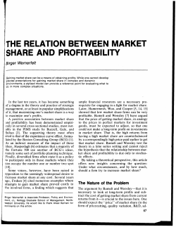The Relation Between Market Share and Profitability