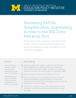 Revisiting FAFSA Simplification