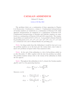 Catalan addendum - MIT Mathematics