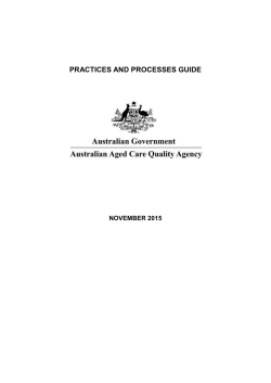 Practices and processes guide - Australian Aged Care Quality Agency
