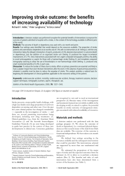 Improving stroke outcome - World Health Organization