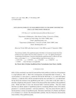 NON LINEAR STABILITY OF EQUILIBRIUM POINT IN THE ROBE`S
